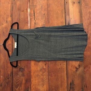 Pink Rose | Loose Racerback Tank Flowy Gray Chest Pocket Size L